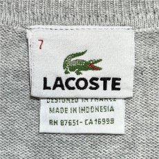 画像9: 「LACOSTE(ラコステ)」90s 7サイズ ライトグレー コットン ハーフジップ ハイネック ニット セーター (9)