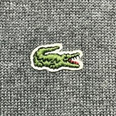 画像7: 「LACOSTE(ラコステ)」90s 9サイズ チャコールグレー コットン ストライプトリム ニット カーディガン (7)