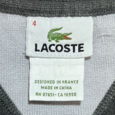 画像9: 「LACOSTE(ラコステ)」90s 4サイズ チャコールグレー コットン ワンポイント ニット カーディガン (9)