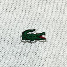 画像6: 「LACOSTE(ラコステ)」90s 4サイズ オフホワイト コットン Vネック ニット セーター (6)