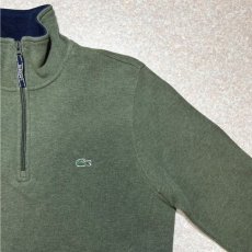 画像5: 「LACOSTE(ラコステ)」00s〜 3サイズ オリーブ コットン ハーフジップ  カットソー (5)