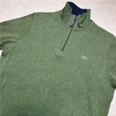 画像18: 「LACOSTE(ラコステ)」00s〜 3サイズ オリーブ コットン ハーフジップ  カットソー (18)