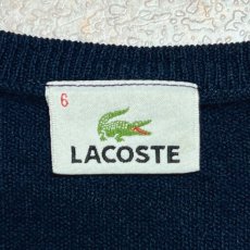 画像7: 「LACOSTE(ラコステ)」90s 6サイズ ネイビー ウール ウールマーク Vネック ニット セーター (7)