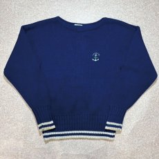 画像1: 「LACOSTE(ラコステ)」IZOD アイゾッド 80s 90s Mサイズ ネイビー コットン ニット セーター (1)