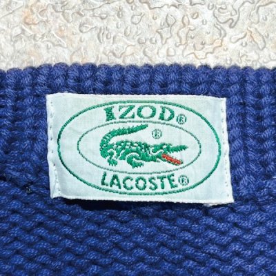 画像2: 「LACOSTE(ラコステ)」IZOD アイゾッド 80s 90s Mサイズ ネイビー コットン ニット セーター