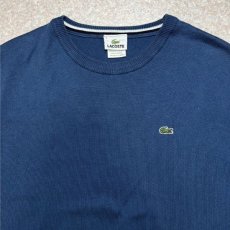 画像3: 「LACOSTE(ラコステ)」90s 5サイズ ネイビーブルー コットン クルーネック ニット セーター (3)