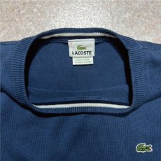 画像8: 「LACOSTE(ラコステ)」90s 5サイズ ネイビーブルー コットン クルーネック ニット セーター (8)