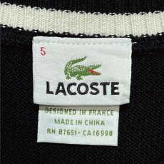 画像8: 「LACOSTE(ラコステ)」90s 5サイズ ブラック コットン Vネック ニット セーター (8)
