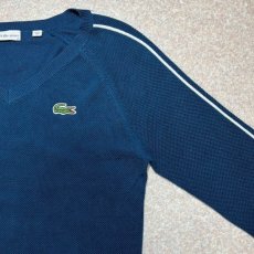 画像4: 「LACOSTE(ラコステ)」SPORT スポーツ 42サイズ ネイビーブルー プレジデンツカップ ゴルフ コットン Vネック ニット セーター (4)