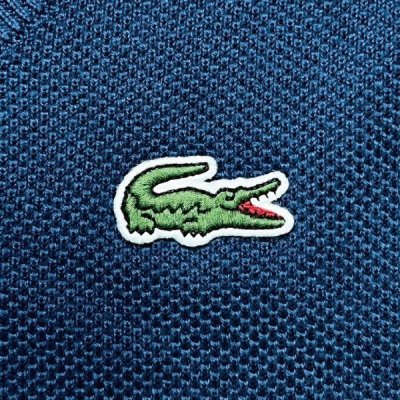 画像1: 「LACOSTE(ラコステ)」SPORT スポーツ 42サイズ ネイビーブルー プレジデンツカップ ゴルフ コットン Vネック ニット セーター