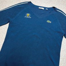 画像17: 「LACOSTE(ラコステ)」SPORT スポーツ 42サイズ ネイビーブルー プレジデンツカップ ゴルフ コットン Vネック ニット セーター (17)