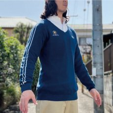 画像19: 「LACOSTE(ラコステ)」SPORT スポーツ 42サイズ ネイビーブルー プレジデンツカップ ゴルフ コットン Vネック ニット セーター (19)