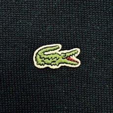 画像6: 「LACOSTE(ラコステ)」90s 4サイズ ネイビー 超濃紺 コットン クルーネック ニット セーター (6)