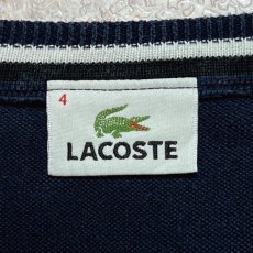 画像7: 「LACOSTE(ラコステ)」90s 4サイズ ネイビー 超濃紺 コットン クルーネック ニット セーター (7)