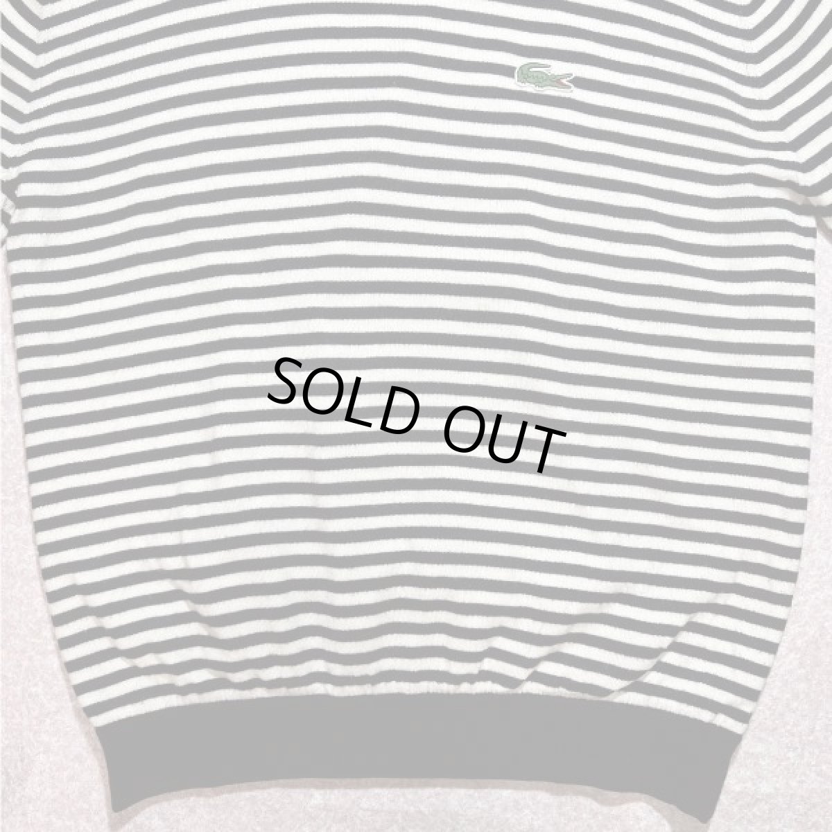 画像5: 「LACOSTE(ラコステ)」SPORT スポーツ 90s 7サイズ ボーダー ウールアクリル 裏地付き クルーネック ヤッケ ニット セーター (5)