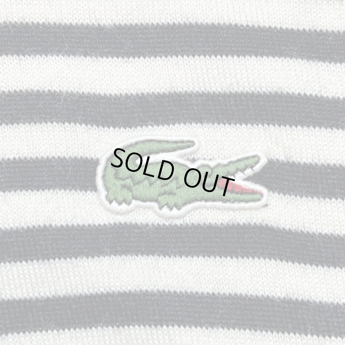 画像6: 「LACOSTE(ラコステ)」SPORT スポーツ 90s 7サイズ ボーダー ウールアクリル 裏地付き クルーネック ヤッケ ニット セーター (6)