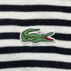 画像6: 「LACOSTE(ラコステ)」SPORT スポーツ 90s 7サイズ ボーダー ウールアクリル 裏地付き クルーネック ヤッケ ニット セーター (6)