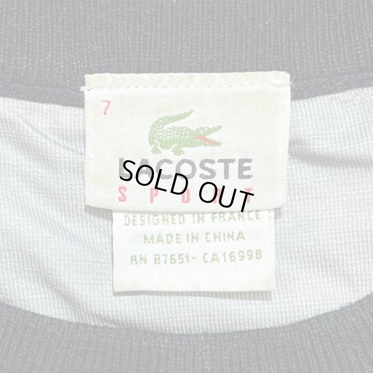 画像7: 「LACOSTE(ラコステ)」SPORT スポーツ 90s 7サイズ ボーダー ウールアクリル 裏地付き クルーネック ヤッケ ニット セーター (7)