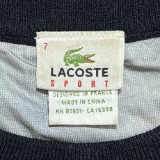 画像7: 「LACOSTE(ラコステ)」SPORT スポーツ 90s 7サイズ ボーダー ウールアクリル 裏地付き クルーネック ヤッケ ニット セーター (7)