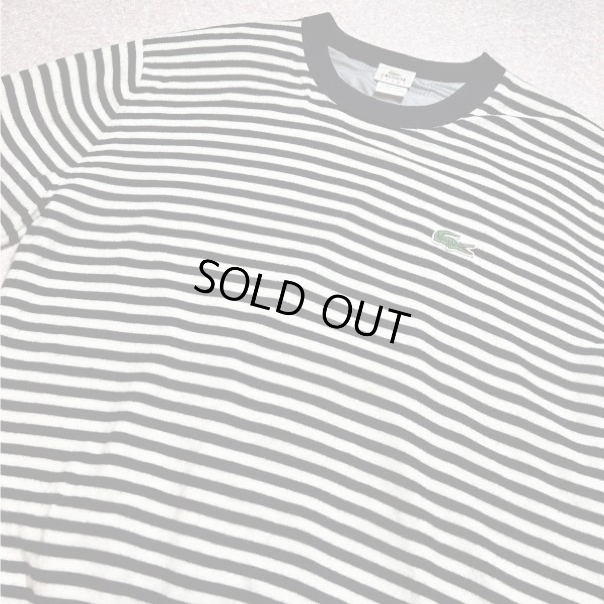 画像10: 「LACOSTE(ラコステ)」SPORT スポーツ 90s 7サイズ ボーダー ウールアクリル 裏地付き クルーネック ヤッケ ニット セーター (10)