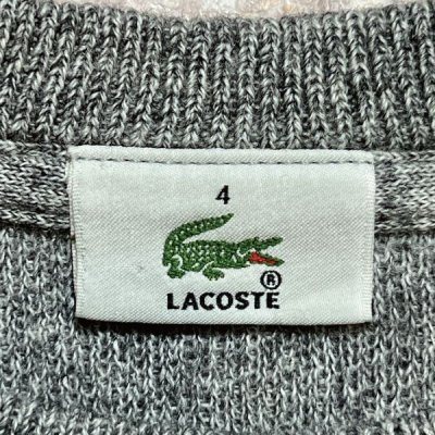 画像2: 「LACOSTE(ラコステ)」00s〜 4サイズ メランジグレー ウール ウールマーク クルーネック ニット セーター