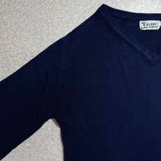 画像2: 「LACOSTE(ラコステ)」IZOD アイゾッド 70s 糸巻きタグ Lサイズ ネイビー ニット セーター (2)