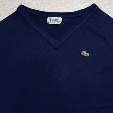 画像3: 「LACOSTE(ラコステ)」IZOD アイゾッド 70s 糸巻きタグ Lサイズ ネイビー ニット セーター (3)