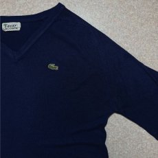 画像4: 「LACOSTE(ラコステ)」IZOD アイゾッド 70s 糸巻きタグ Lサイズ ネイビー ニット セーター (4)