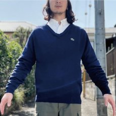 画像17: 「LACOSTE(ラコステ)」IZOD アイゾッド 70s 糸巻きタグ Lサイズ ネイビー ニット セーター (17)