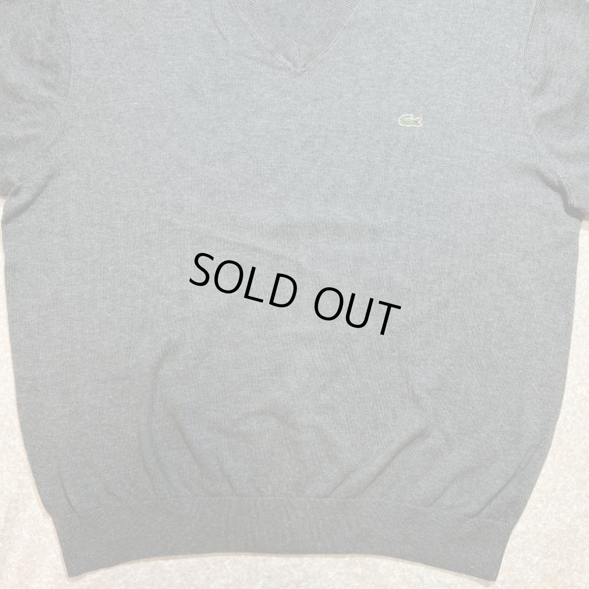 画像5: 「LACOSTE(ラコステ)」90s 7サイズ チャコールグレー コットン Vネック ニット セーター (5)