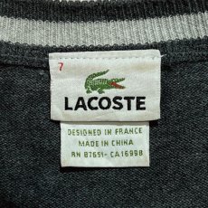 画像7: 「LACOSTE(ラコステ)」90s 7サイズ チャコールグレー コットン Vネック ニット セーター (7)