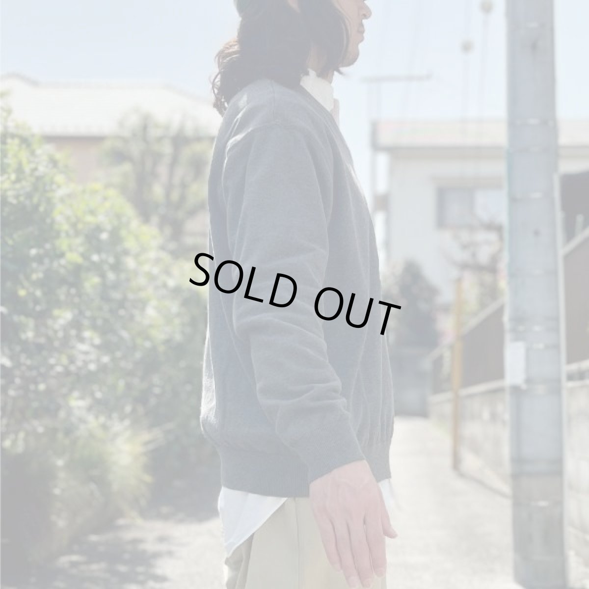 画像19: 「LACOSTE(ラコステ)」90s 7サイズ チャコールグレー コットン Vネック ニット セーター (19)