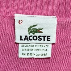 画像7: 「LACOSTE(ラコステ)」90s 42サイズ ピンク コットン Vネック ニット セーター (7)