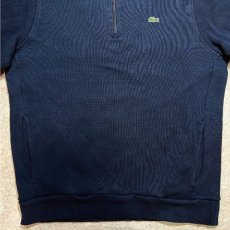 画像5: 「LACOSTE(ラコステ)」90s 6サイズ ネイビー コットン ハーフジップ カットソー (5)