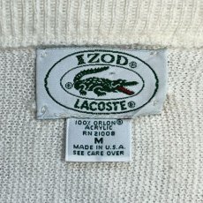画像7: 「LACOSTE(ラコステ)」IZOD アイゾッド 80s 90s USA製 Mサイズ ホワイト アクリルニット セーター (7)