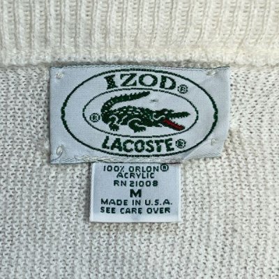 画像2: 「LACOSTE(ラコステ)」IZOD アイゾッド 80s 90s USA製 Mサイズ ホワイト アクリルニット セーター