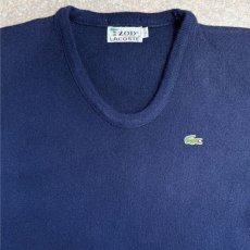 画像3: 「LACOSTE(ラコステ)」IZOD アイゾッド 70s 糸巻きタグ Lサイズ ネイビー アクリルニット セーター (3)