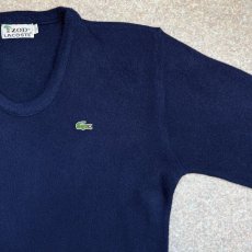 画像4: 「LACOSTE(ラコステ)」IZOD アイゾッド 70s 糸巻きタグ Lサイズ ネイビー アクリルニット セーター (4)