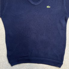 画像5: 「LACOSTE(ラコステ)」IZOD アイゾッド 70s 糸巻きタグ Lサイズ ネイビー アクリルニット セーター (5)