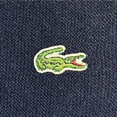 画像1: 「LACOSTE(ラコステ)」IZOD アイゾッド 70s 糸巻きタグ Lサイズ ネイビー アクリルニット セーター