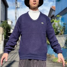 画像16: 「LACOSTE(ラコステ)」IZOD アイゾッド 70s 糸巻きタグ Lサイズ ネイビー アクリルニット セーター (16)