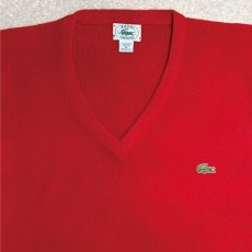 画像3: 「LACOSTE(ラコステ)」IZOD アイゾッド 80s 90s USA製 Mサイズ レッド アクリルニット セーター (3)