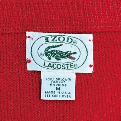 画像2: 「LACOSTE(ラコステ)」IZOD アイゾッド 80s 90s USA製 Mサイズ レッド アクリルニット セーター