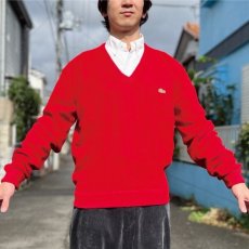 画像16: 「LACOSTE(ラコステ)」IZOD アイゾッド 80s 90s USA製 Mサイズ レッド アクリルニット セーター (16)