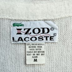 画像7: 「LACOSTE(ラコステ)」IZOD アイゾッド 70s 糸巻きタグ Mサイズ ホワイト アクリルニット カーディガン (7)