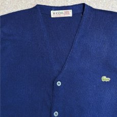 画像3: 「LACOSTE(ラコステ)」IZOD OF LONDON アイゾッド オブ ロンドン 60s 初期 糸巻きタグ Lサイズ ネイビー アクリルニット カーディガン (3)