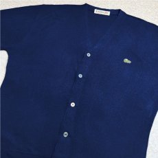 画像18: 「LACOSTE(ラコステ)」IZOD OF LONDON アイゾッド オブ ロンドン 60s 初期 糸巻きタグ Lサイズ ネイビー アクリルニット カーディガン (18)