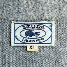 画像7: 「LACOSTE(ラコステ)」IZOD アイゾッド 70s 80s 糸巻きタグ 青ワニ XLサイズ ライトグレー アクリルニット カーディガン (7)