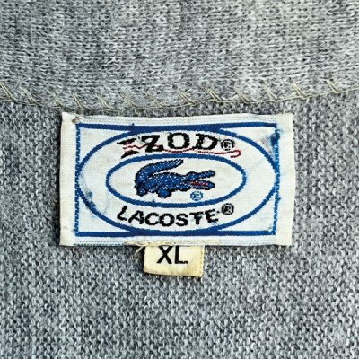 画像2: 「LACOSTE(ラコステ)」IZOD アイゾッド 70s 80s 糸巻きタグ 青ワニ XLサイズ ライトグレー アクリルニット カーディガン