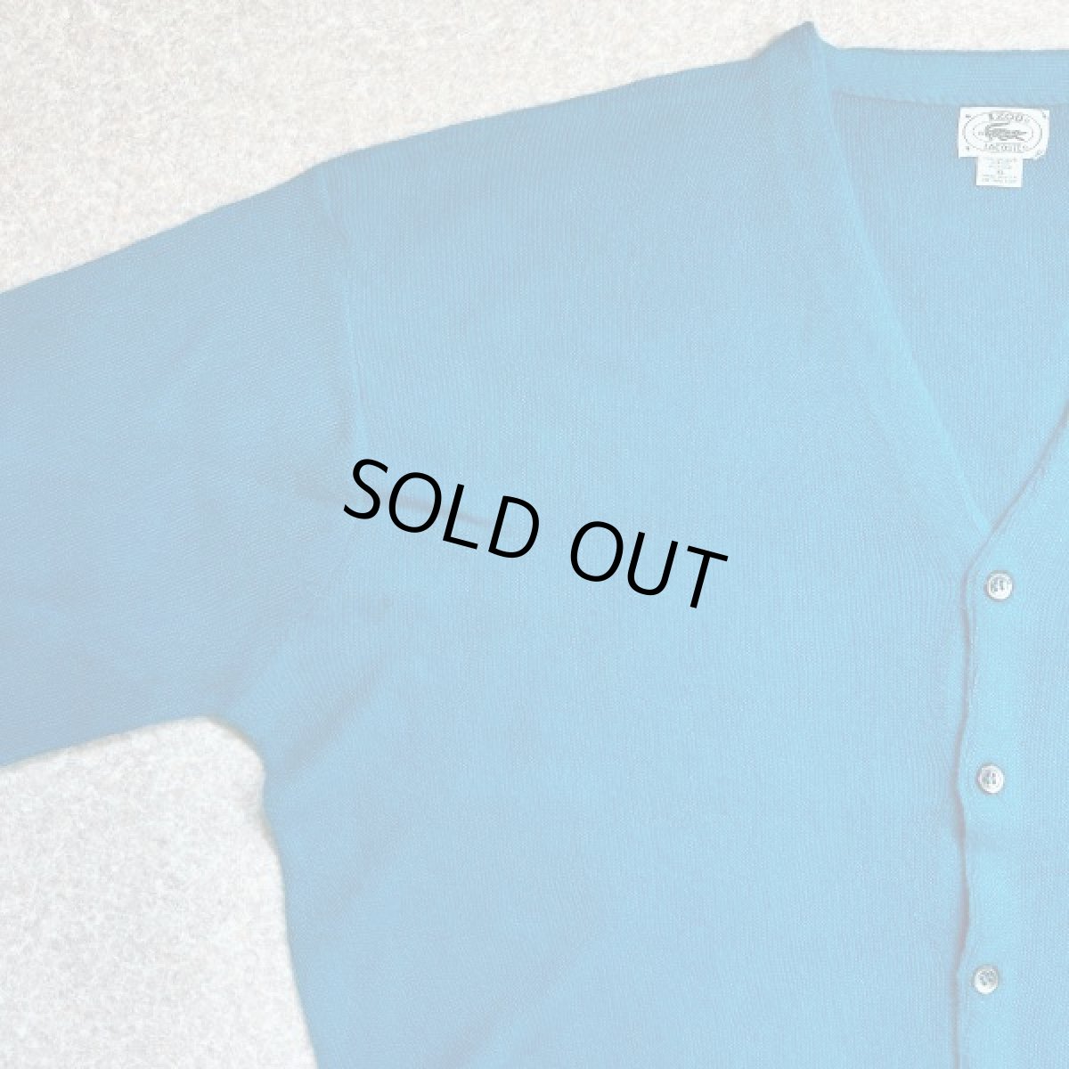 画像2: 「LACOSTE(ラコステ)」IZOD アイゾッド 80s 90s USA製 XLサイズ ライトブルー アクリルニット カーディガン (2)